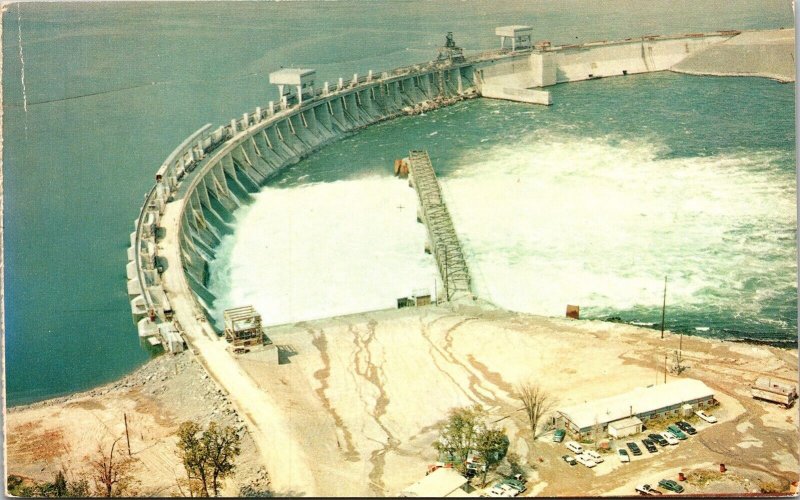 Aerial View Long Sault Control Dam St Lawrence Seaway Canada Postcard VTG UNP  