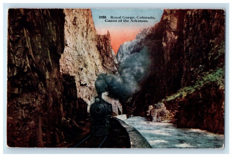 Royal George Colorado Canon Of The Arkansas Locomotive Railroad Train Postcard