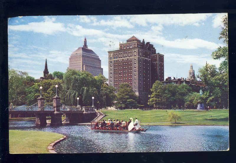 Boston, Massachusetts/MA Postcard, Swan Boat, Public Gardens, 1963!