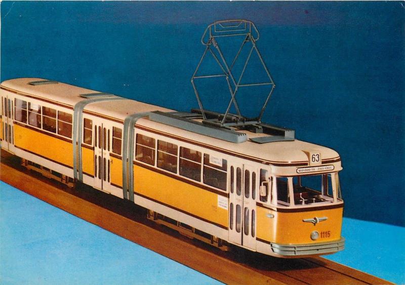 Pivoted tram postcard scale model Budapest Electric Tramways of the Capital