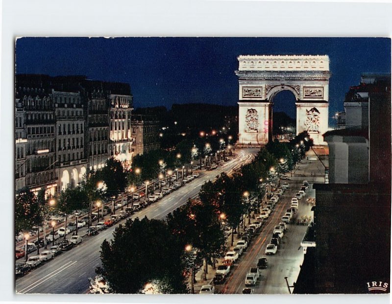 Postcard Avenue des Champs-Élysées et l'Arc de Triomphe, Paris, France
