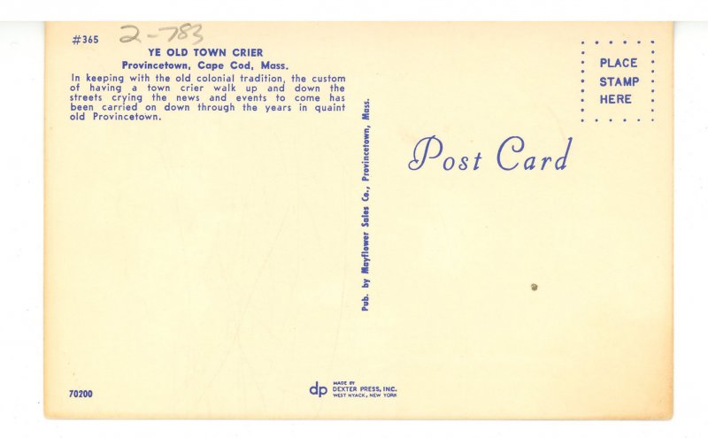 MA - Provincetown. Ye Old Town Crier