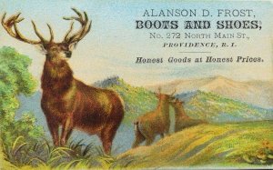 1880's Alanson D. Frost Boots & Shoes Mountains Handsome Elk Bucks P68