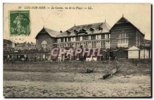 Old Postcard Luc Sur Mer Casino Seen from the Beach