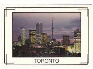 CN Tower, Evening Skyline, Toronto, Ontario, Chrome Postcard #1