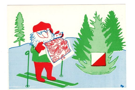 Santa Claus Cross Country Skies, Orienteering Map, Christmas Sweden