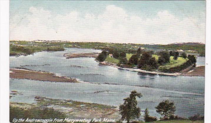 Maine View Up Androscoggin River From Merrymeeting Park