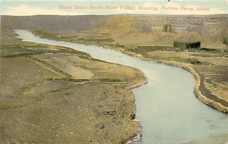 c1907 Postcard; Snake River Valley & Perrine Ferry, ID (Before Bridge) Unposted