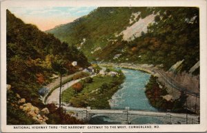 Ntl. Highway Thru The Narrows Gateway to the West Cumberland MD Postcard PC520