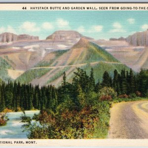 1934 Glacier National Park Mont Haystack Butte Garden Wall Going to Sun Hwy A219