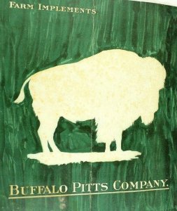 1880's-90's Buffalo Pitts Company Farm Implements Bison Victorian Trade Card &B