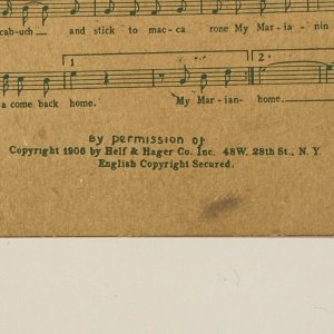 MY MARIANINA Song Music and Lyrics Cpyrt 1906 by Helf & Hager Co No. 4600 Series