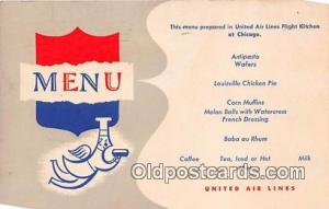 United Air Lines Airline, Airplane Postcard