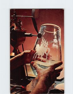 Postcard Engraving Of Steuben Glass, Corning Glass Museum, Corning, New York