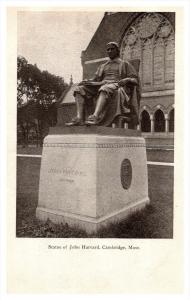 Massachusetts Cambridge , statue of John  Harvard