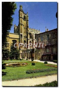 Modern Postcard Narbonne Garden Museum and the Cathedrale Saint Just