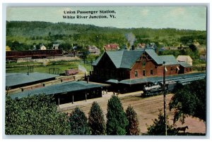 c1910's Union Passenger Train Station White River Junction Vermont VT Postcard