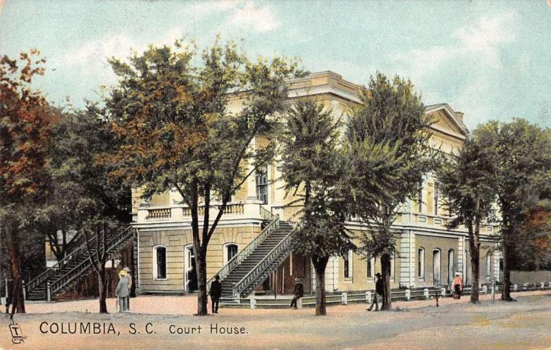 Columbia South Carolina view of local court house by Tuck antique pc Z20683