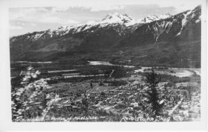 Portion of Revelstoke BC, Canada, Aerial, Revelstoke Drug Co. Postcard RPPC