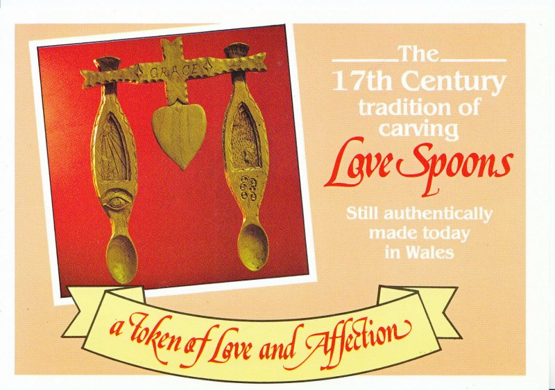 Social History Postcard - The 17th Century Love Spoons  AB2614