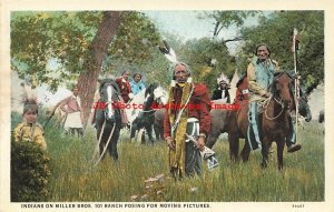 Native American Indians Posing for Moving Pictures, Miller Brothers 101 Ranch