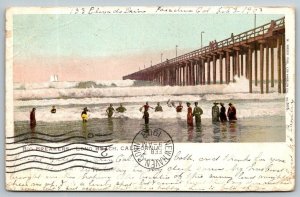 Long Beach  California  Big Breakers   Postcard  1903