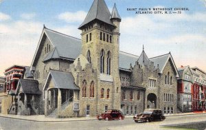 Saint Paul's Methodist Church Atlantic City NJ New Jersey Vintage Postcard 1956