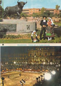 Salamanca Bullfight Stadium Monument Statue To The Fighting Bull 2x Postcard s