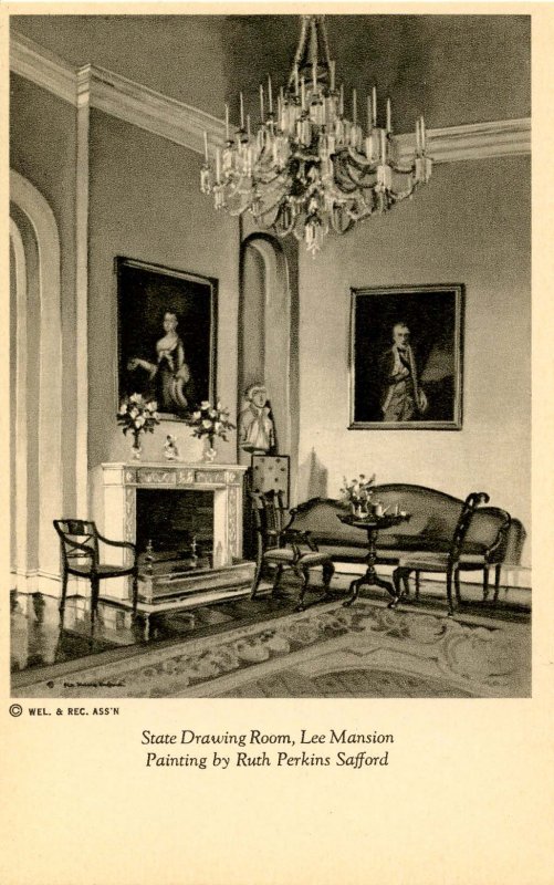 VA - Arlington. The Curtis Lee Mansion. State Drawing Room. Artist: Ruth Perk...