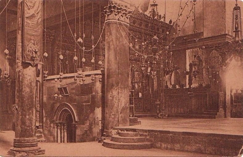 Postcard Interior Church Nativity Bethlehem Israel