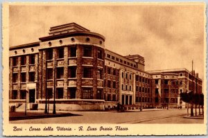 Bari - Carso Della Vittoria R. Liceo Orario Flacco Real Photo RPPC Postcard