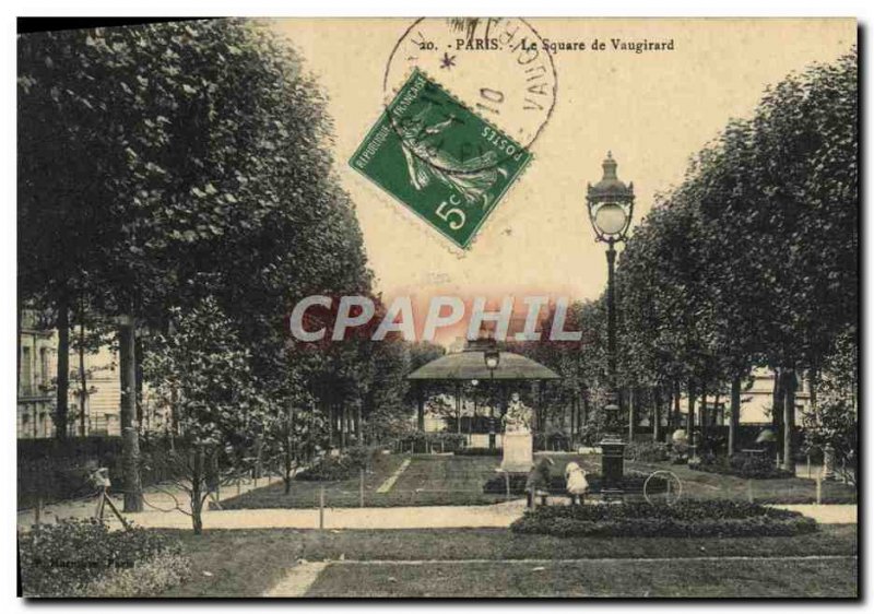 Old Postcard The Paris Square De Vaugirard