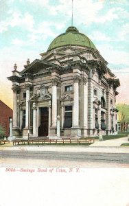 Vintage Postcard Savings Bank Of Utica Building Landmark New York NY