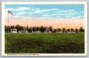 US Army  Officers Row  Fort Ethan Allen  Vermont  Postcard  c1915