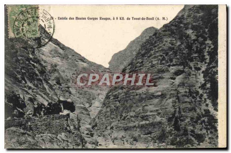 Old Postcard Entree des Hautes Gorges Touet Reds Beuil