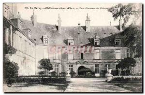 Chateauneuf sur Cher Old Postcard Court & # 39honneur the castle