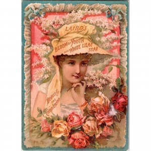 Laird's Bloom of Youth ~ White Lilac Toilet Soap ~ Antique Victorian Trade Card