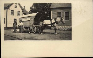 Newport ME? Sebasticook Ice Co Delivery Wagon & Men Real Photo Postcard