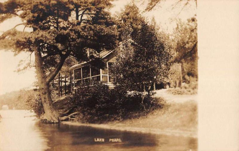 Wrentham Massachusetts Lake Pearl Shoreline Real Photo Antique Postcard K84301