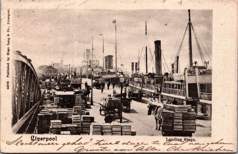 United Kingdom Liverpool Landing Stage Vintage Postcard 09.95