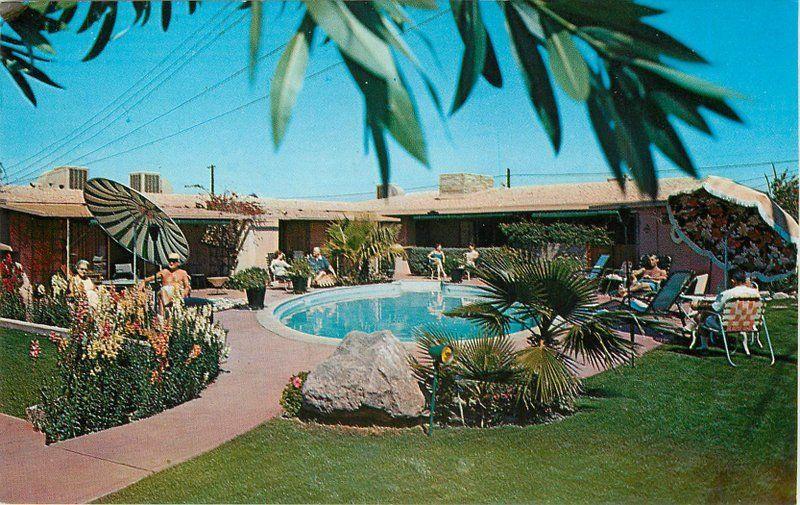 Ames Publishers PALM SPRINGS CALIFORNIA San Lorenzo Hotel Pool postcard 3756