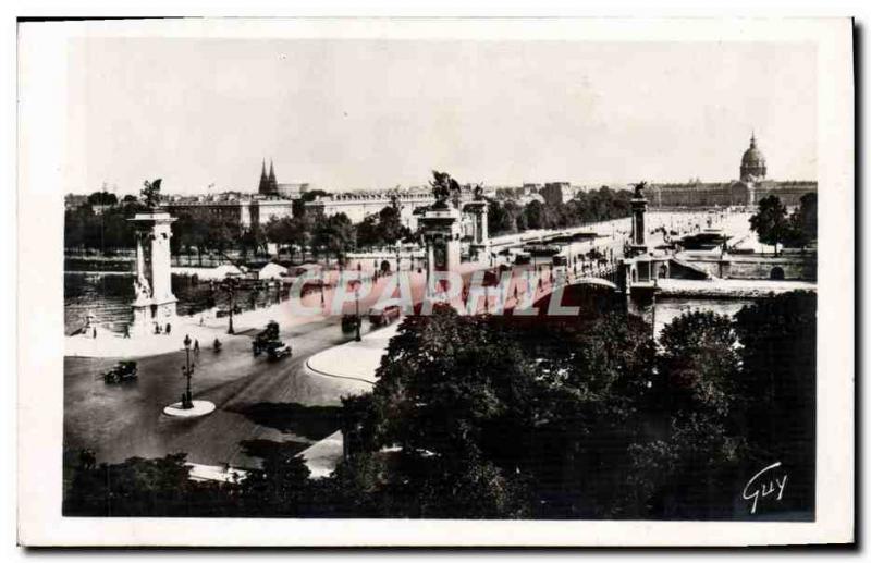 Old Postcard Paris Perspective on Alexandr bridge