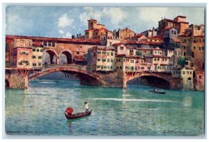 c1910 Ponte Vecchio Firenze Florence Italy Oilette Tuck Art Postcard 