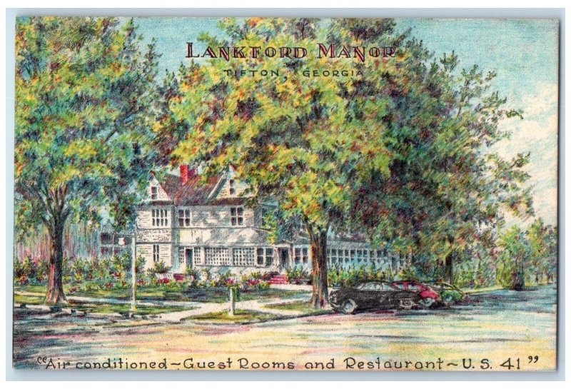 c1910's Lankford Manor Tifton Restaurant Roadside Georgia GA Unposted Postcard