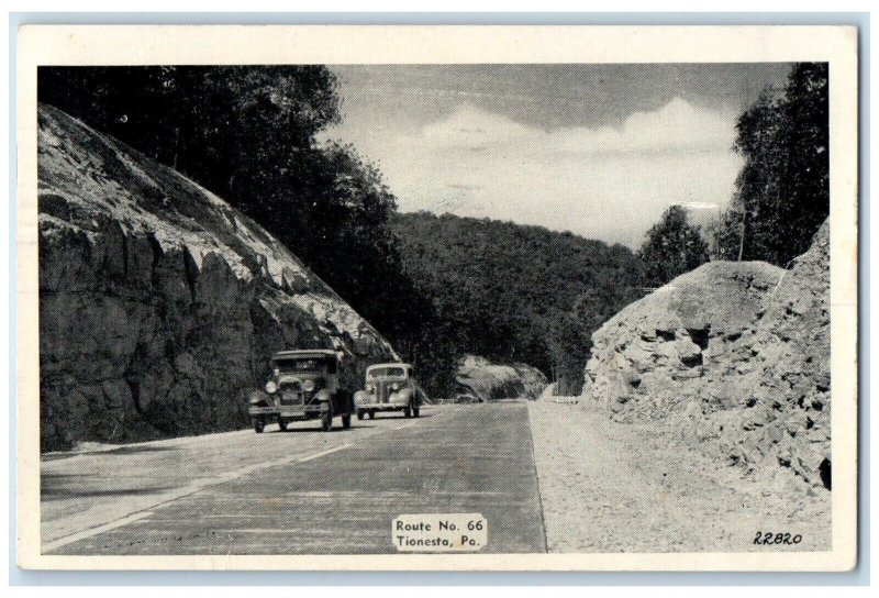 1947 Route No 66 Classic Cars Road Tionesta Pennsylvania Posted Vintage Postcard