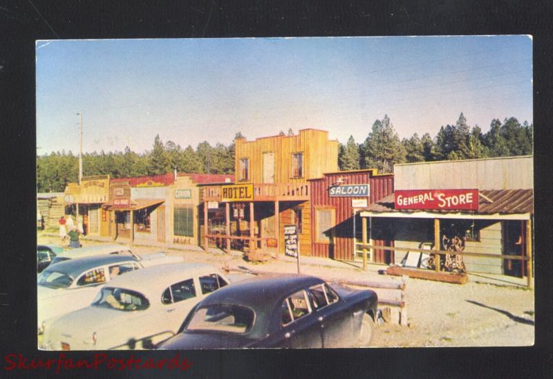 ROCKERVILLE GOLD TOWN SOUTH DAKOTA 1950's CARS VINTAGE SD POSTCARD STORES