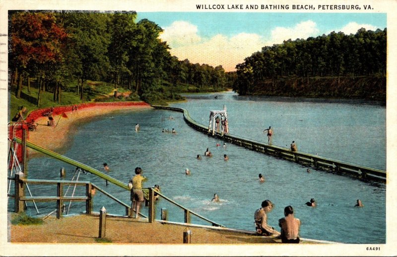 Petersburg Willcox Lake and Bathing Beach 1939 Curteich