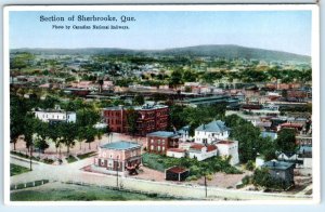 SHERBROOKE, QUEBEC Canada   Birdseye View  ca 1920s-30s  Postcard