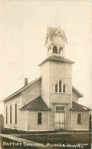 Aurora Iowa C-1910 Baptist Church RPPC real photo postcard 7422