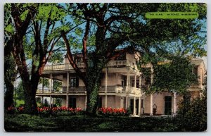 The Elms Natchez Mississippi MS Ground Trees And Red Flower Garden View Postcard